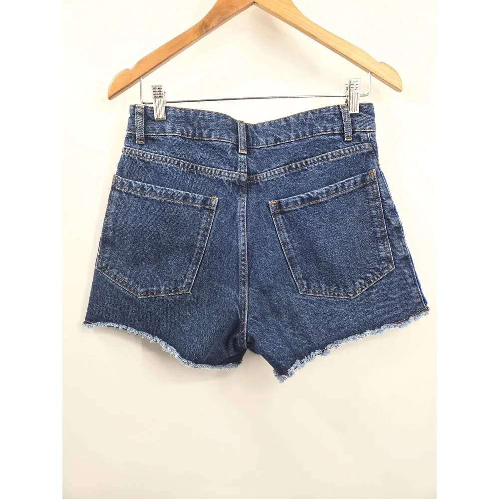 Farm Rio Denim Shorts Crochet Patches Size 29 Granny Square Cut Offs
